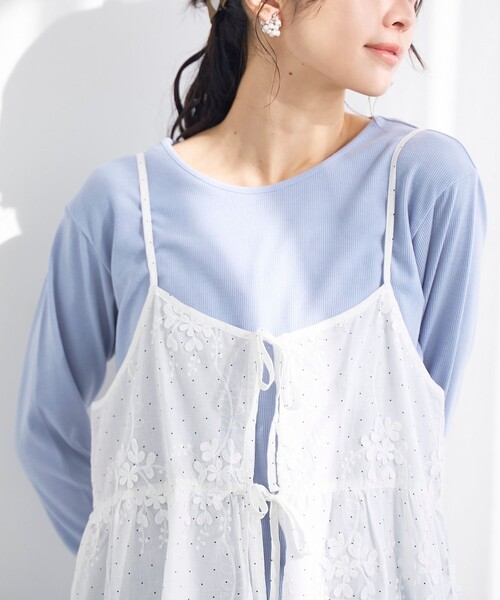 coen(コーエン)の「3Dフラワー刺繍 キャミワンピース(ドット柄)(ワンピース・レディース・その他1・FREE)」の8枚目の写真