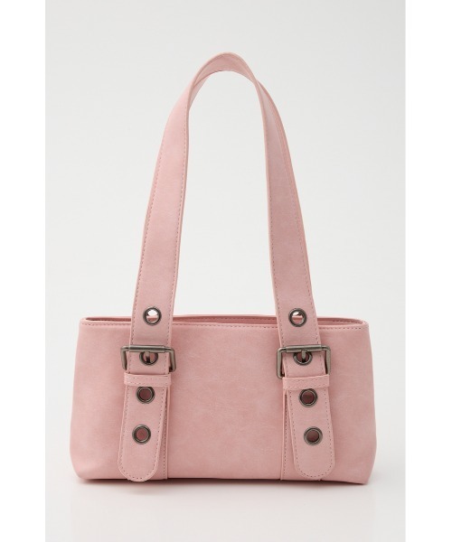 LAGUA GEM（ラグアジェム）の「BELTED COMPACT バッグ（ショルダーバッグ・レディース・ライトピンク/キャメル・FREE）」の5枚目の写真