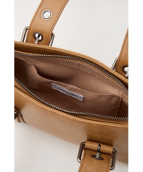 LAGUA GEM（ラグアジェム）の「BELTED COMPACT バッグ（ショルダーバッグ・レディース・ライトピンク/キャメル・FREE）」の15枚目の写真