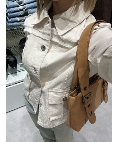 LAGUA GEM（ラグアジェム）の「BELTED COMPACT バッグ（ショルダーバッグ・レディース・ライトピンク/キャメル・FREE）」の21枚目の写真