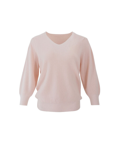 VASCARA(バスカラ)の「Drop Puff V Neck Capri Knitwear (5colors)(ニット/セーター・レディース・クリーム/ライトイエロー/ブラック/ライトピンク/カーキ・FREE)」の5枚目の写真
