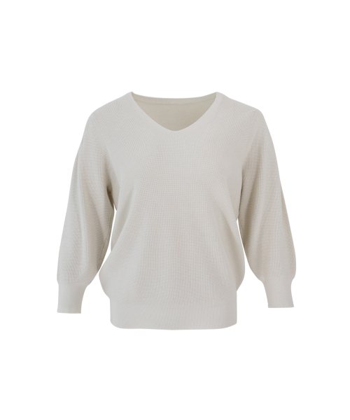 VASCARA(バスカラ)の「Drop Puff V Neck Capri Knitwear (5colors)(ニット/セーター・レディース・クリーム/ライトイエロー/ブラック/ライトピンク/カーキ・FREE)」の11枚目の写真