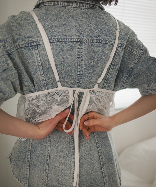 KOBE LETTUCE(コウベレタス)の「ブークレーデニムシャツジャケット(デニムジャケット・レディース・ブルー/ライトブルー・M)」の5枚目の写真