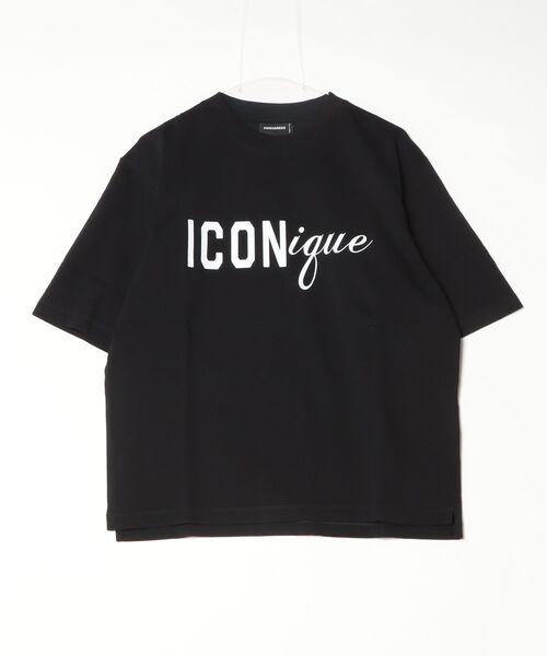 DSQUARED2（ディースクエアード）の「ICONique Loose Fit T-Shirt/0261（Tシャツ/カットソー・レディース・ホワイト/ブラック・S/XS）」の2枚目の写真
