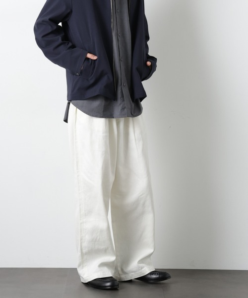 NANO universe(ナノユニバース)の「イージーバギーパンツ(デニムパンツ・メンズ・アイボリー/ブルー/スミクロ・S/L/M)」の1枚目の写真