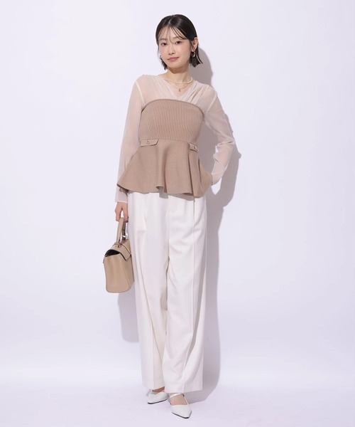 Mystrada(マイストラーダ)の「ペプラムドッキングニット(ニット/セーター・レディース・ドット/キャメル・38/36)」の21枚目の写真