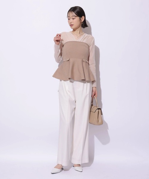 Mystrada(マイストラーダ)の「ペプラムドッキングニット(ニット/セーター・レディース・ドット/キャメル・38/36)」の22枚目の写真