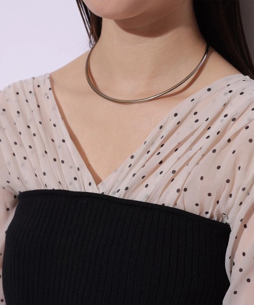Mystrada(マイストラーダ)の「ペプラムドッキングニット(ニット/セーター・レディース・ドット/キャメル・38/36)」の16枚目の写真