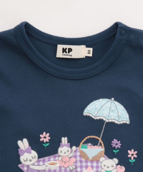 KP（ケーピー）の「ピクニック柄アップリケ 長袖Tシャツ（Tシャツ/カットソー・キッズ・ネイビー/オフホワイト・90cm/100cm/110cm/130cm/120cm）」の8枚目の写真