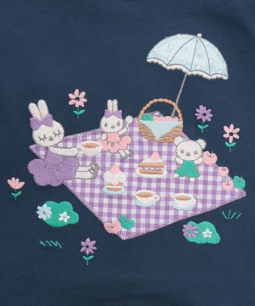KP（ケーピー）の「ピクニック柄アップリケ 長袖Tシャツ（Tシャツ/カットソー・キッズ・ネイビー/オフホワイト・90cm/100cm/110cm/130cm/120cm）」の10枚目の写真