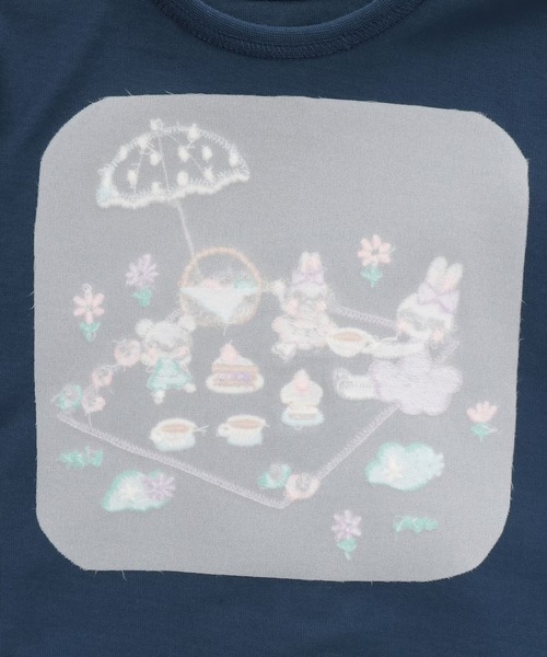 KP（ケーピー）の「ピクニック柄アップリケ 長袖Tシャツ（Tシャツ/カットソー・キッズ・ネイビー/オフホワイト・90cm/100cm/110cm/130cm/120cm）」の11枚目の写真