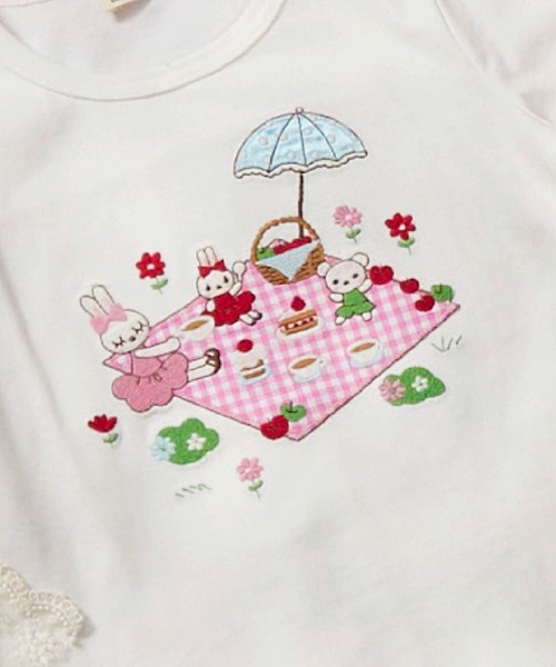 KP（ケーピー）の「ピクニック柄アップリケ 長袖Tシャツ（Tシャツ/カットソー・キッズ・ネイビー/オフホワイト・90cm/100cm/110cm/130cm/120cm）」の5枚目の写真
