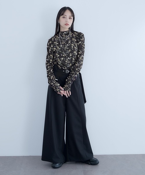 HARE（ハレ）の「CLEAR TEXTUREキリカエワイドパンツ(HARE)（その他パンツ・レディース・ライトグレー/ブラウン/ブラック・FREE）」の5枚目の写真