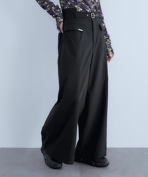 HARE（ハレ）の「CLEAR TEXTUREキリカエワイドパンツ(HARE)（その他パンツ・レディース・ライトグレー/ブラウン/ブラック・FREE）」の9枚目の写真