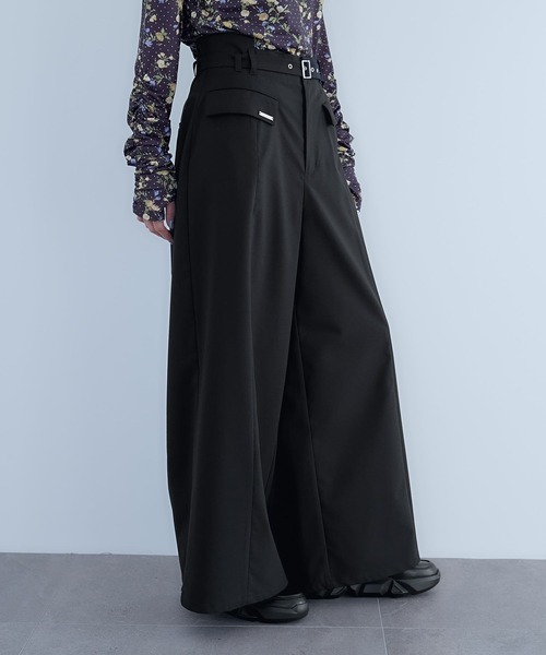 HARE（ハレ）の「CLEAR TEXTUREキリカエワイドパンツ(HARE)（その他パンツ・レディース・ライトグレー/ブラウン/ブラック・FREE）」の10枚目の写真