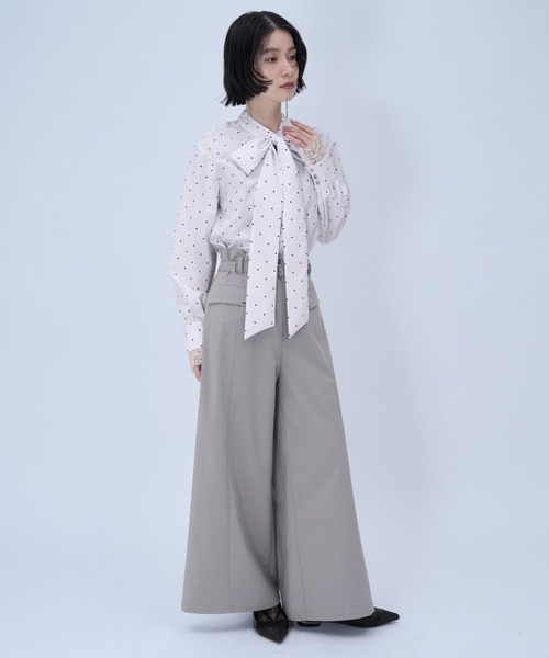 HARE（ハレ）の「CLEAR TEXTUREキリカエワイドパンツ(HARE)（その他パンツ・レディース・ライトグレー/ブラウン/ブラック・FREE）」の6枚目の写真