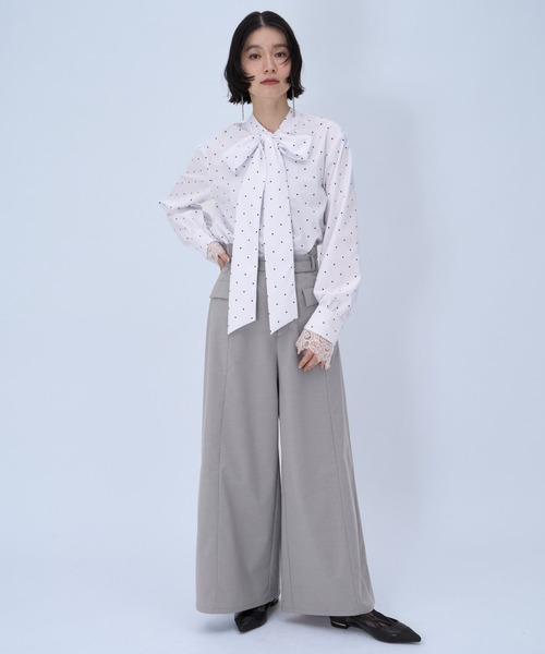 HARE（ハレ）の「CLEAR TEXTUREキリカエワイドパンツ(HARE)（その他パンツ・レディース・ライトグレー/ブラウン/ブラック・FREE）」の7枚目の写真