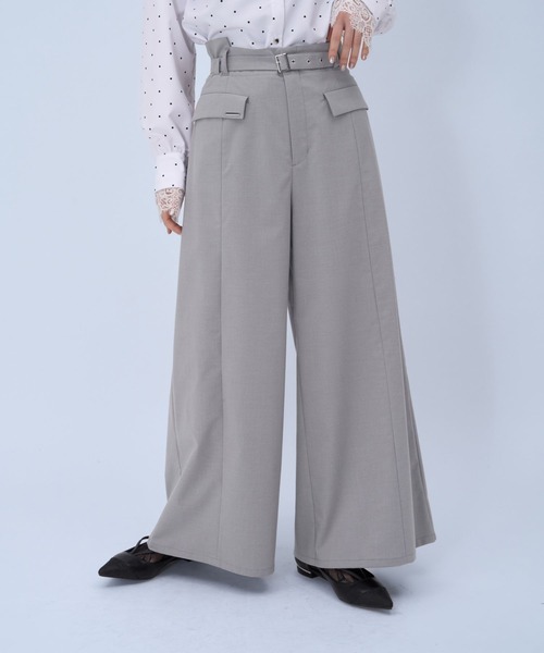 HARE（ハレ）の「CLEAR TEXTUREキリカエワイドパンツ(HARE)（その他パンツ・レディース・ライトグレー/ブラウン/ブラック・FREE）」の12枚目の写真