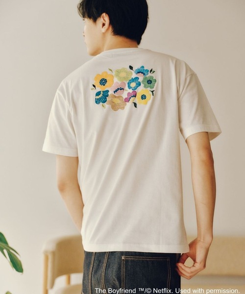 niko and/THEBOYFRIEND ネイビー 花柄 Tシャツ ボーイフレンド シーズン2】コラボ アソートフラワーTシャツ（Tシャツ