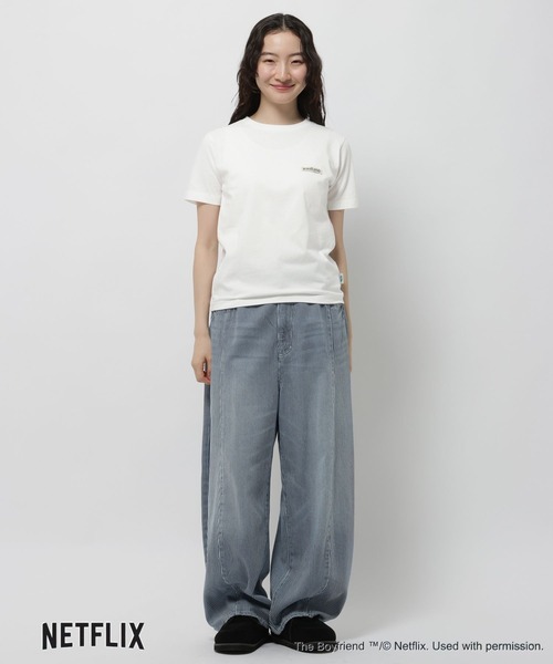 niko and...(ニコアンド)の「【ボーイフレンド シーズン2】コラボ アソートフラワーTシャツ(Tシャツ/カットソー・レディース・オフホワイト/ネイビー・LARGE/MEDIUM)」の5枚目の写真