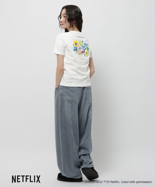 niko and...(ニコアンド)の「【ボーイフレンド シーズン2】コラボ アソートフラワーTシャツ(Tシャツ/カットソー・レディース・オフホワイト/ネイビー・LARGE/MEDIUM)」の6枚目の写真