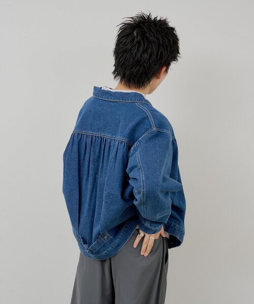 WHIMSIC(ウィムジック)の「【WHIMSIC】ネップデニムワークジャケット(デニムジャケット・レディース・インディゴブルー/ブルー・FREE)」の5枚目の写真
