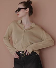 Mili affinity（ミリアフィニティー）の「リネンライクポロニットカーディガン（カーディガン/ボレロ）」