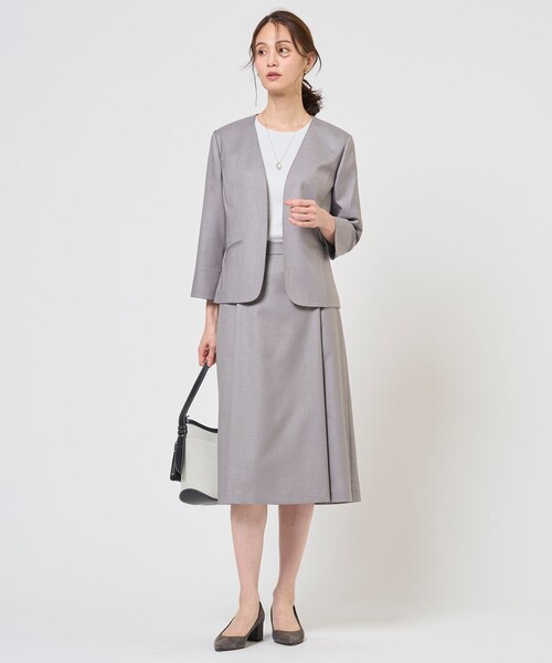 J.PRESS(ジェイプレス)の「【定番人気・セットアップ対応】OXIJEWEL ストレッチ スカート(スカート・レディース・ライトグレー系/シルバー系/ネイビー系・9/11/7)」の7枚目の写真