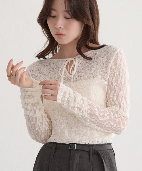 ELLIE 2wayリボントップス white Ellie ribbon tops / エリーリボントップス ホワイト – youa. by NT.
