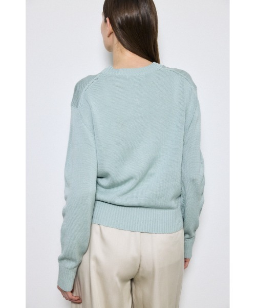 AZUL by moussy(アズールバイマウジー)の「リネンタッチクルーネックニットカーディガン 春服 秋服 ニットトップス 無地 長袖(カーディガン/ボレロ・レディース・アイボリー/ライトピンク/ライトブルー/モカ/ライトブラック・SMALL/MEDIUM)」の11枚目の写真
