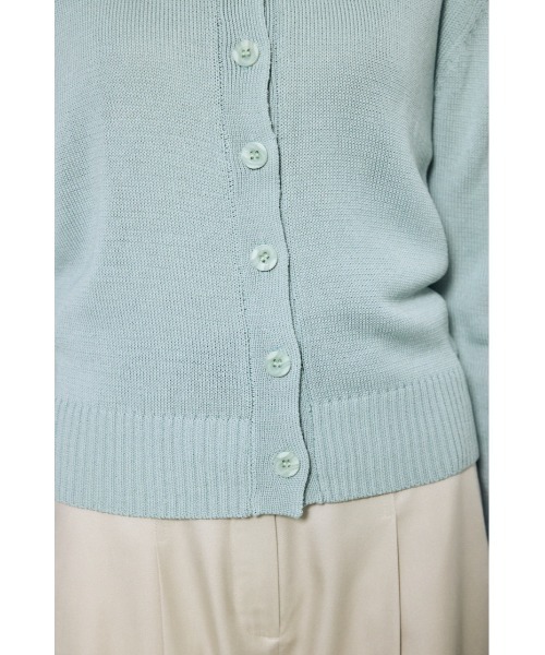 AZUL by moussy(アズールバイマウジー)の「リネンタッチクルーネックニットカーディガン 春服 秋服 ニットトップス 無地 長袖(カーディガン/ボレロ・レディース・アイボリー/ライトピンク/ライトブルー/モカ/ライトブラック・SMALL/MEDIUM)」の14枚目の写真