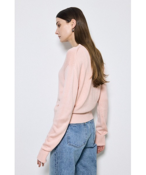 AZUL by moussy(アズールバイマウジー)の「リネンタッチクルーネックニットカーディガン 春服 秋服 ニットトップス 無地 長袖(カーディガン/ボレロ・レディース・アイボリー/ライトピンク/ライトブルー/モカ/ライトブラック・SMALL/MEDIUM)」の19枚目の写真