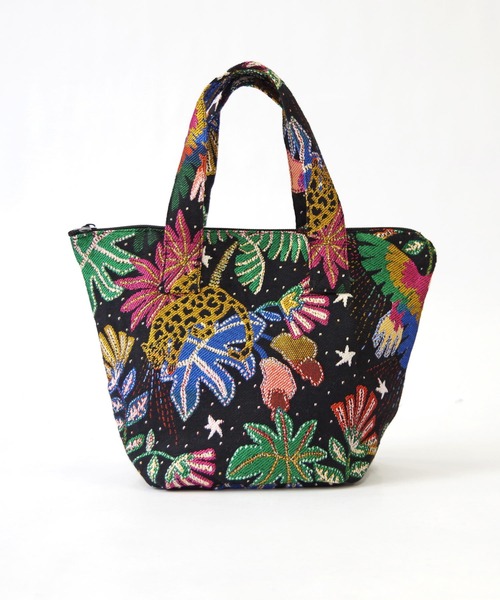 Erwan L(アルワンエル)の「Erwan L(アルワンエル) / ランチトートバッグ Lunch tote EL-25005 フランス製(トートバッグ・レディース・ライトグレー/ブラック×ゴールド/ブラック×ホワイト/マルチ/ライトブルー/ホワイト×レッド/ゴールド/ネイビー×ホワイト/ブラックミックス/レオパード・FREE)」の3枚目の写真