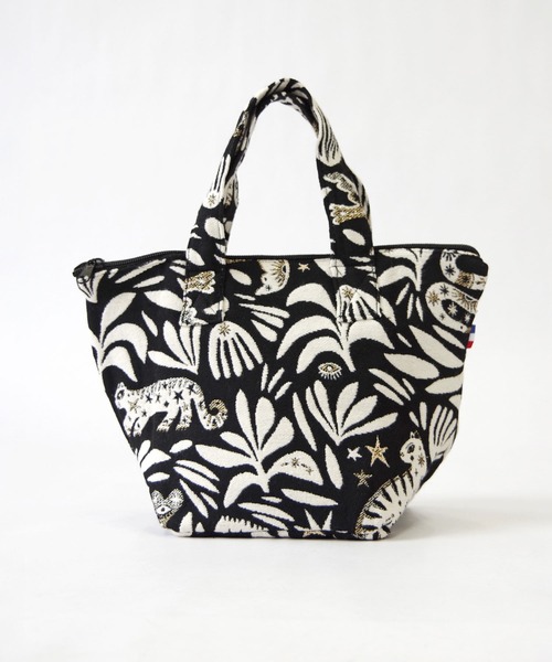 Erwan L(アルワンエル)の「Erwan L(アルワンエル) / ランチトートバッグ Lunch tote EL-25005 フランス製(トートバッグ・レディース・ライトグレー/ブラック×ゴールド/ブラック×ホワイト/マルチ/ライトブルー/ホワイト×レッド/ゴールド/ネイビー×ホワイト/ブラックミックス/レオパード・FREE)」の11枚目の写真
