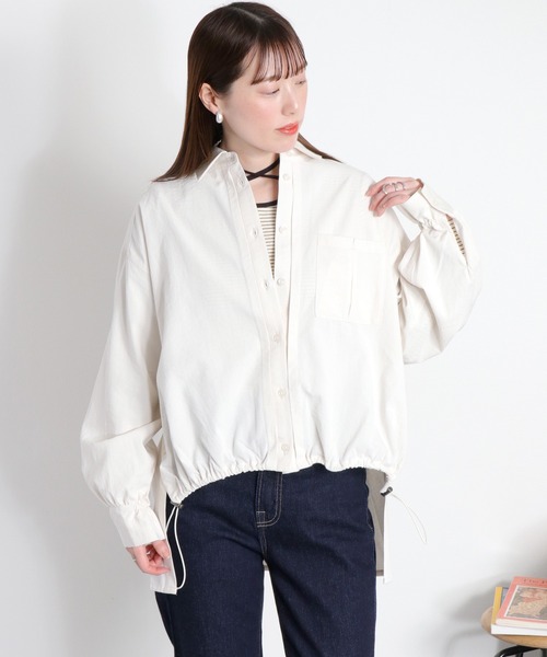 cepo（セポ）の「フロントタックドロストシャツ（シャツ/ブラウス・レディース・グレー/ピンク/オフホワイト・M）」の2枚目の写真