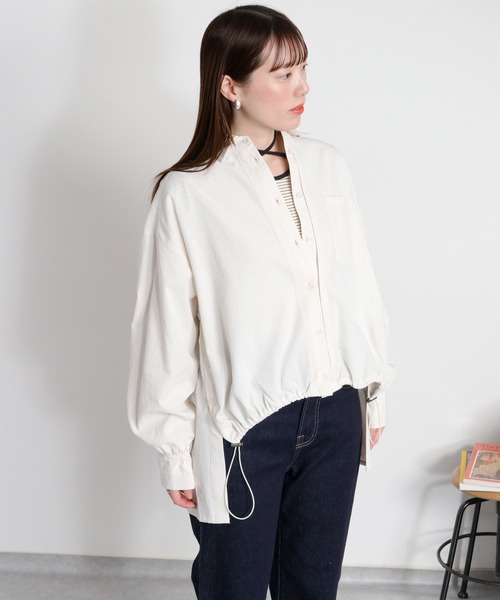 cepo（セポ）の「フロントタックドロストシャツ（シャツ/ブラウス・レディース・グレー/ピンク/オフホワイト・M）」の14枚目の写真