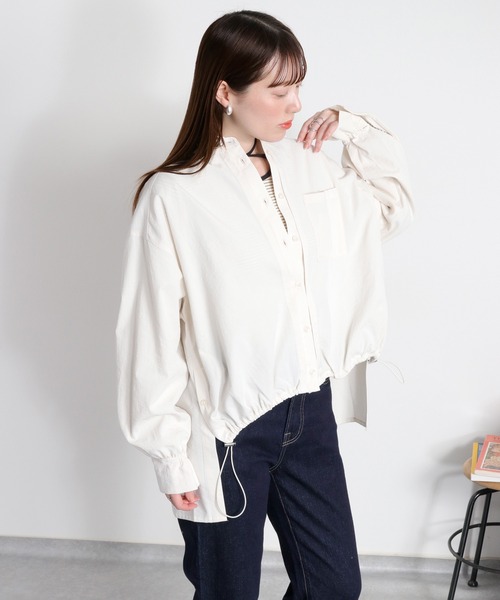 cepo（セポ）の「フロントタックドロストシャツ（シャツ/ブラウス・レディース・グレー/ピンク/オフホワイト・M）」の13枚目の写真