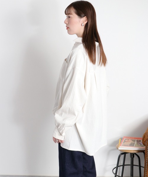 cepo（セポ）の「フロントタックドロストシャツ（シャツ/ブラウス・レディース・グレー/ピンク/オフホワイト・M）」の10枚目の写真