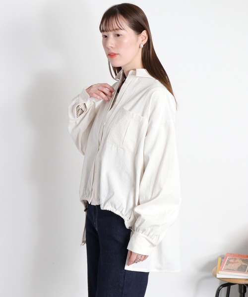 cepo（セポ）の「フロントタックドロストシャツ（シャツ/ブラウス・レディース・グレー/ピンク/オフホワイト・M）」の9枚目の写真