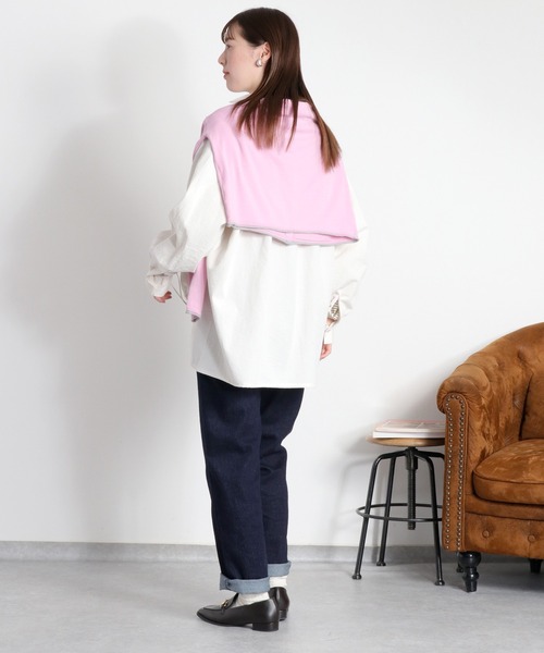 cepo（セポ）の「フロントタックドロストシャツ（シャツ/ブラウス・レディース・グレー/ピンク/オフホワイト・M）」の6枚目の写真