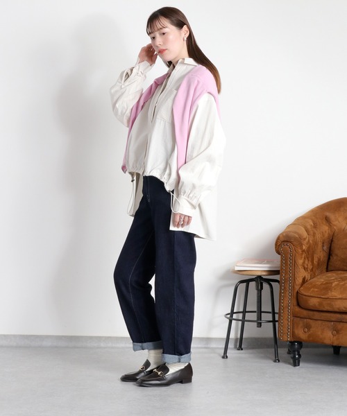 cepo（セポ）の「フロントタックドロストシャツ（シャツ/ブラウス・レディース・グレー/ピンク/オフホワイト・M）」の5枚目の写真