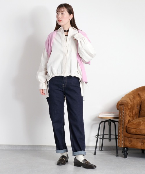 cepo（セポ）の「フロントタックドロストシャツ（シャツ/ブラウス・レディース・グレー/ピンク/オフホワイト・M）」の4枚目の写真