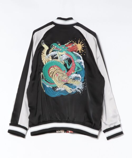 カヤ（カヤ）の「【鈴木ひょっとこ×倭物やカヤ】リバーシブルジャケットLサイズ（スカジャン・メンズ・ブラックミックス・FREE）」の2枚目の写真