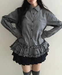 フリルヘムチュニックシャツ