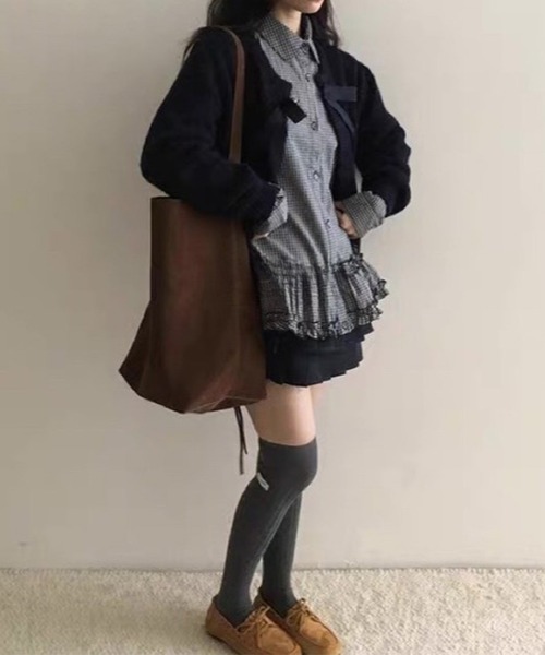 leune(ルネ)の「フリルヘムチュニックシャツ(シャツ/ブラウス・レディース・チェック/オフホワイト・FREE)」の13枚目の写真
