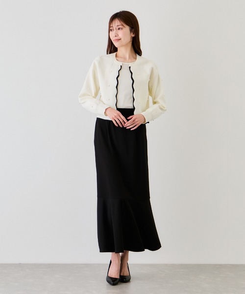 Jayro（ジャイロ）の「パール使いスカラップカーディガン（カーディガン/ボレロ・レディース・ブラック/ホワイト系その他・M）」の10枚目の写真