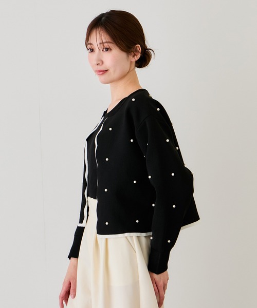 Jayro（ジャイロ）の「パール使いスカラップカーディガン（カーディガン/ボレロ・レディース・ブラック/ホワイト系その他・M）」の16枚目の写真