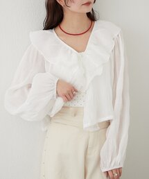 【4色展開/羽織としても◎】フリルカシュクールブラウス