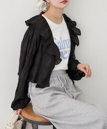 【4色展開/羽織としても◎】フリルカシュクールブラウス