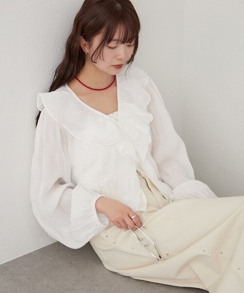 4色展開/羽織としても◎】フリルカシュクールブラウス（シャツ